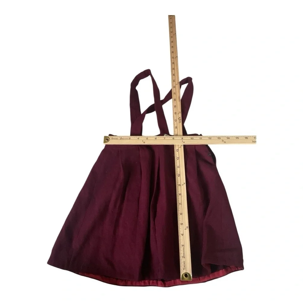 Vintage Parker Wilder All‑Wool Suspender Jumper Skirt Wine M/L